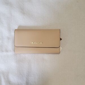 Michael Kors Tan Wallet with Gold Accents